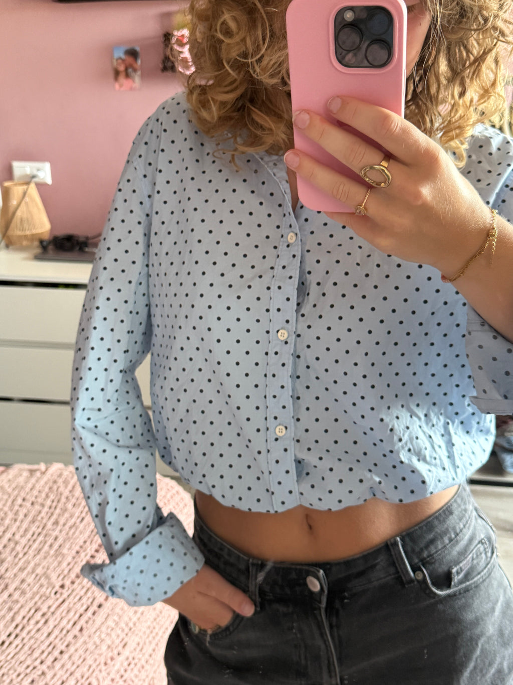 Stippel blouse met elastiek