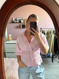 Roze getailleerde blouse
