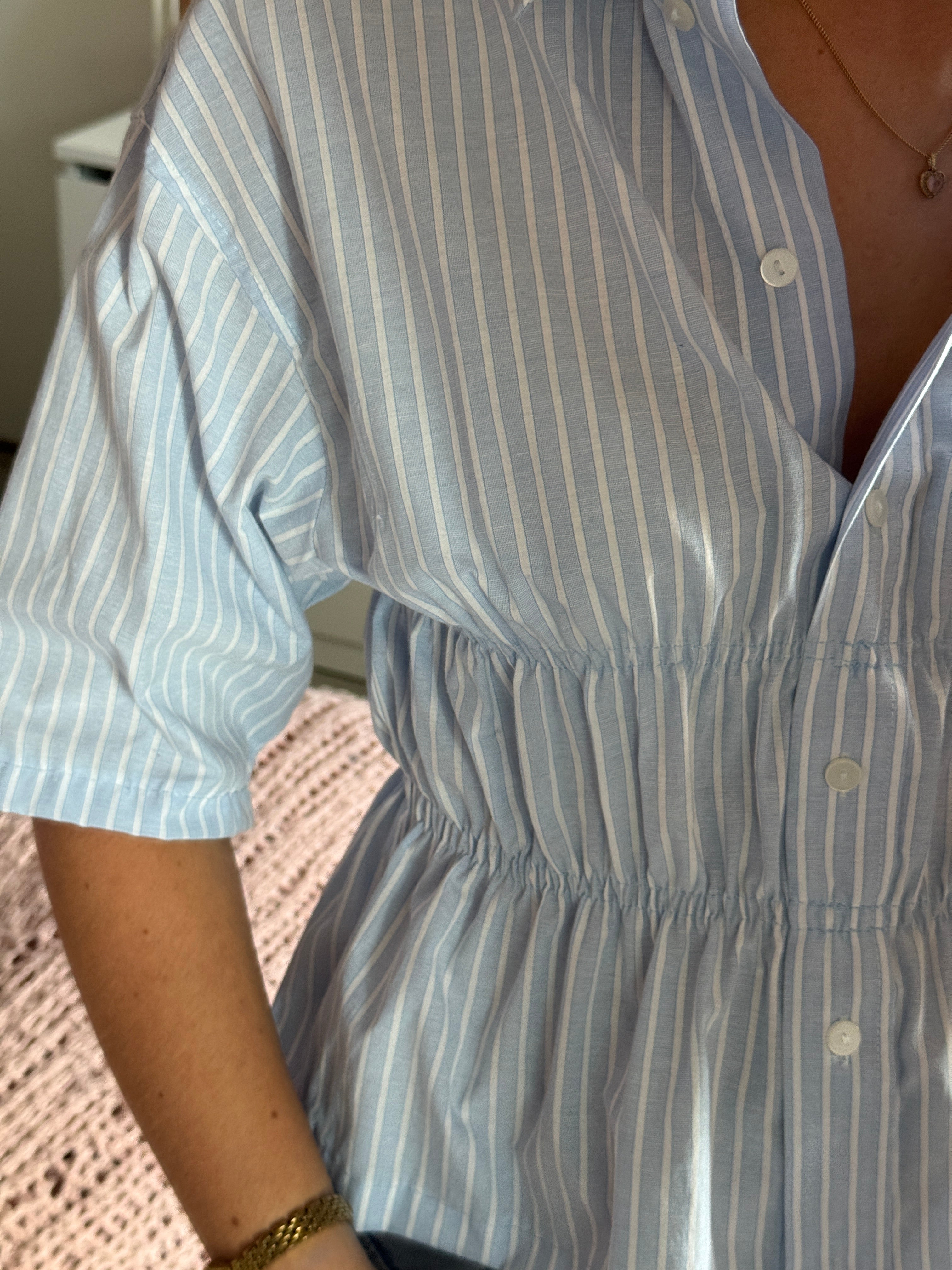 Getailleerde gestreepte blouse