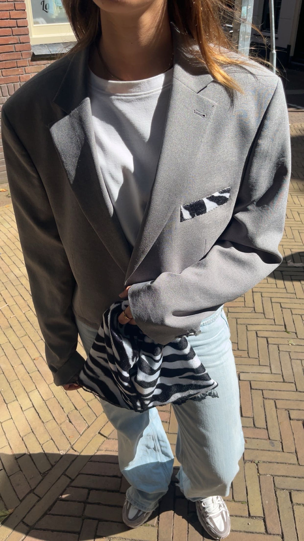 Zebra tas met kant