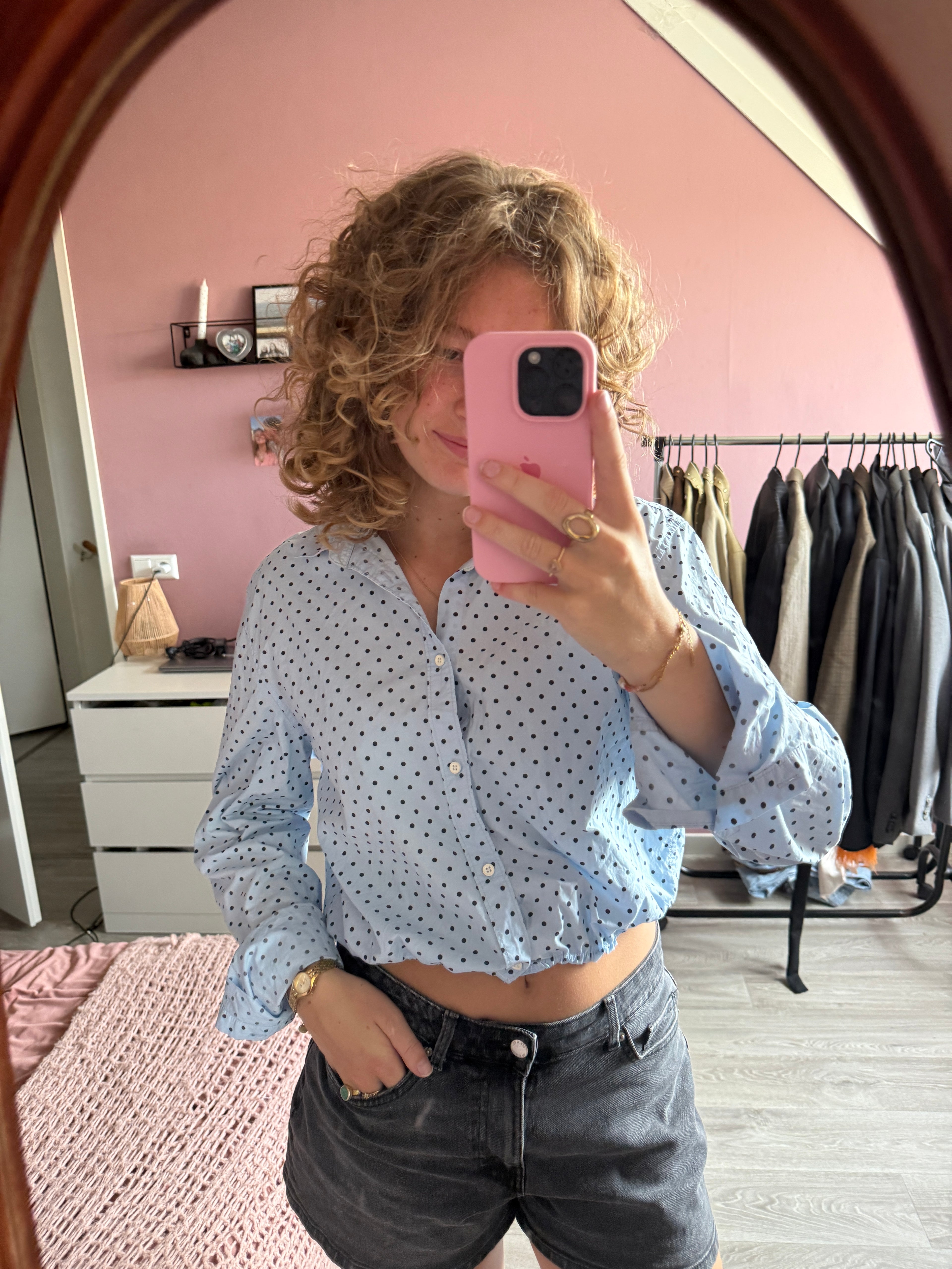 Stippel blouse met elastiek