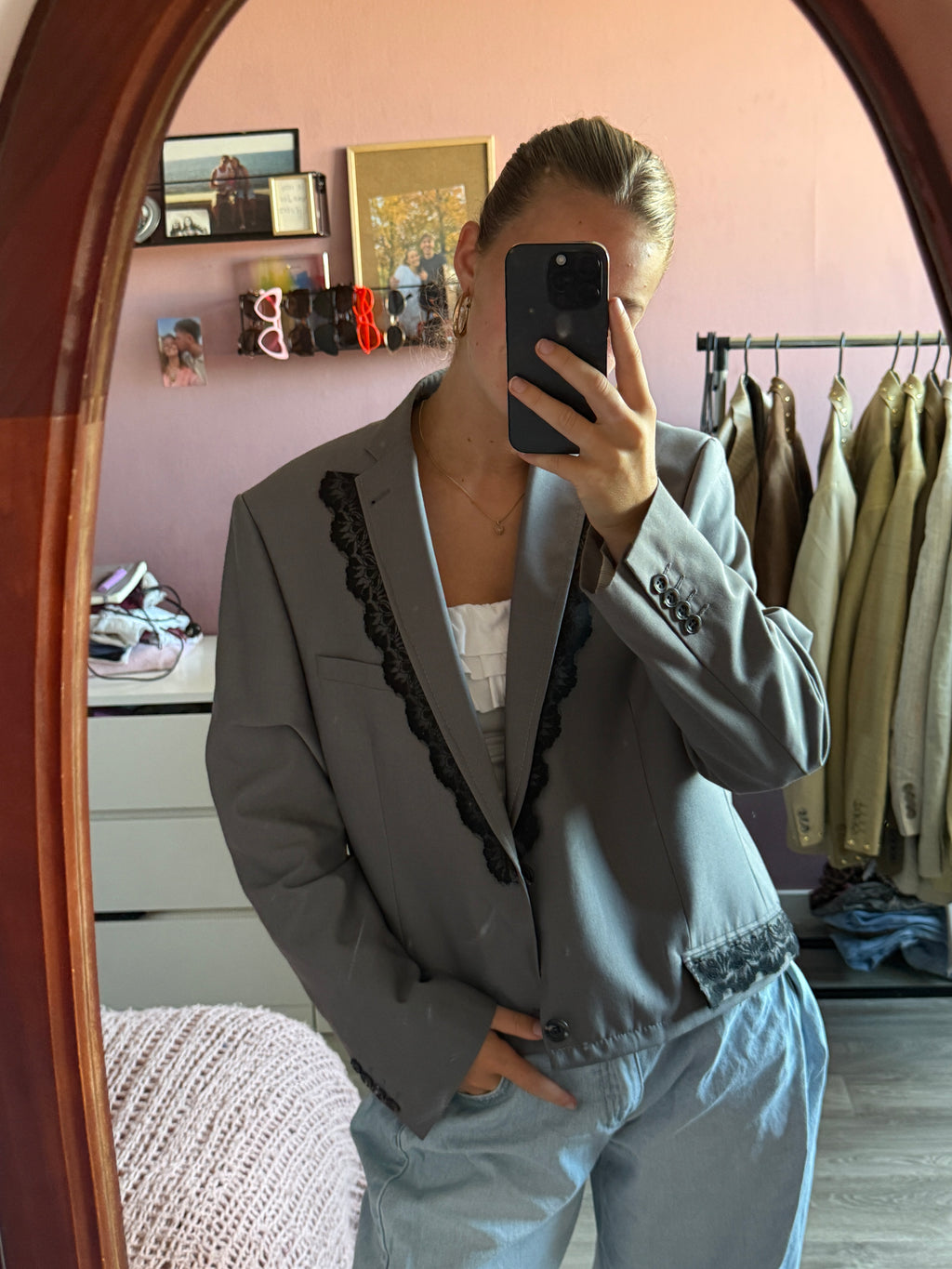 Blazer met kanten details