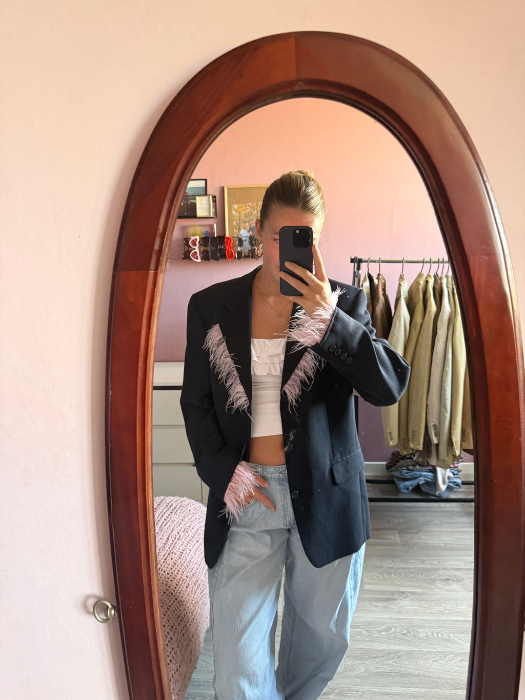 Blazer met veren