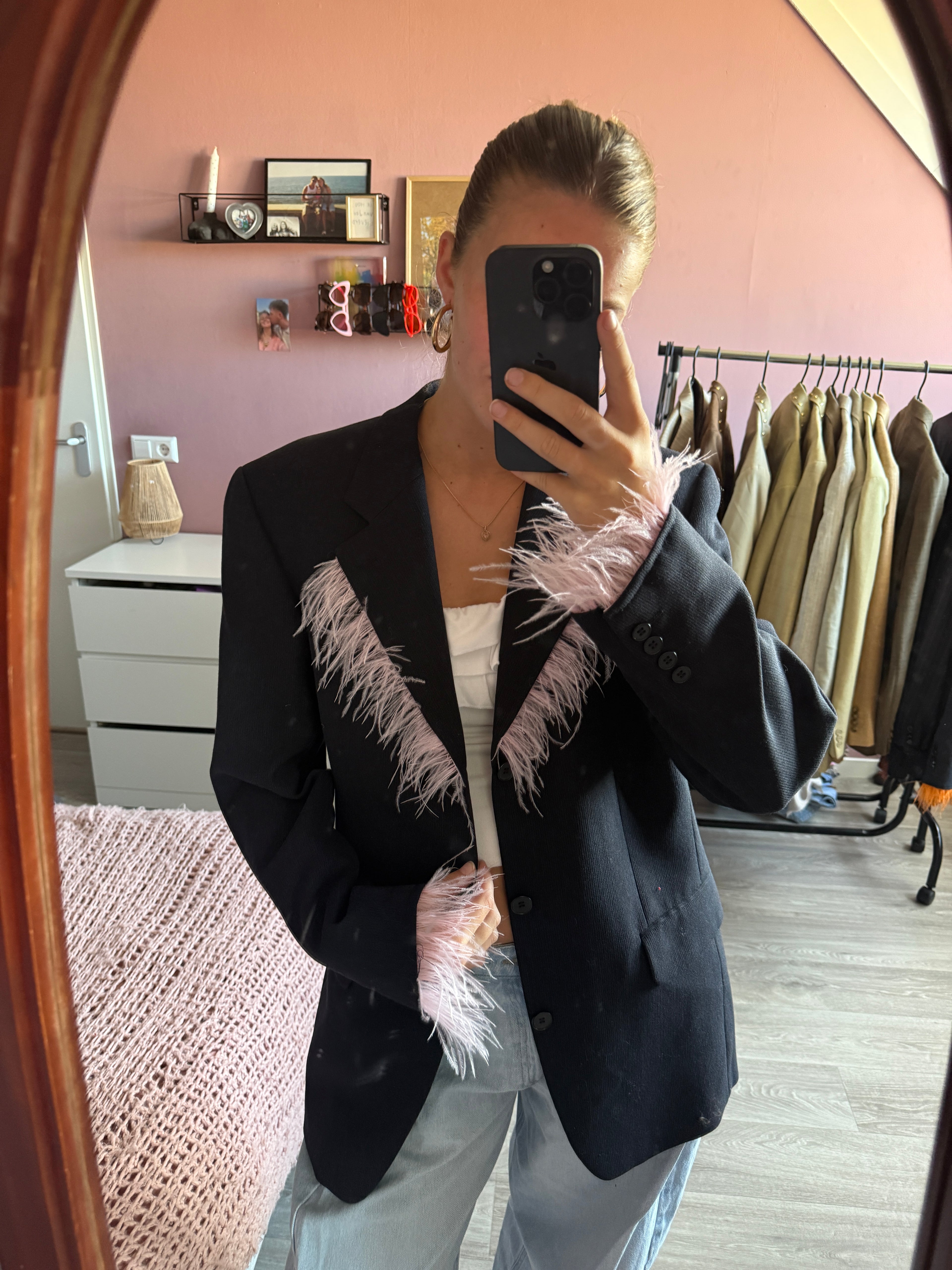 Blazer met veren