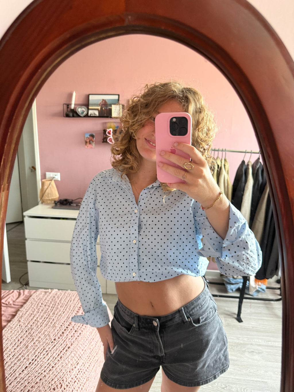 Stippel blouse met elastiek