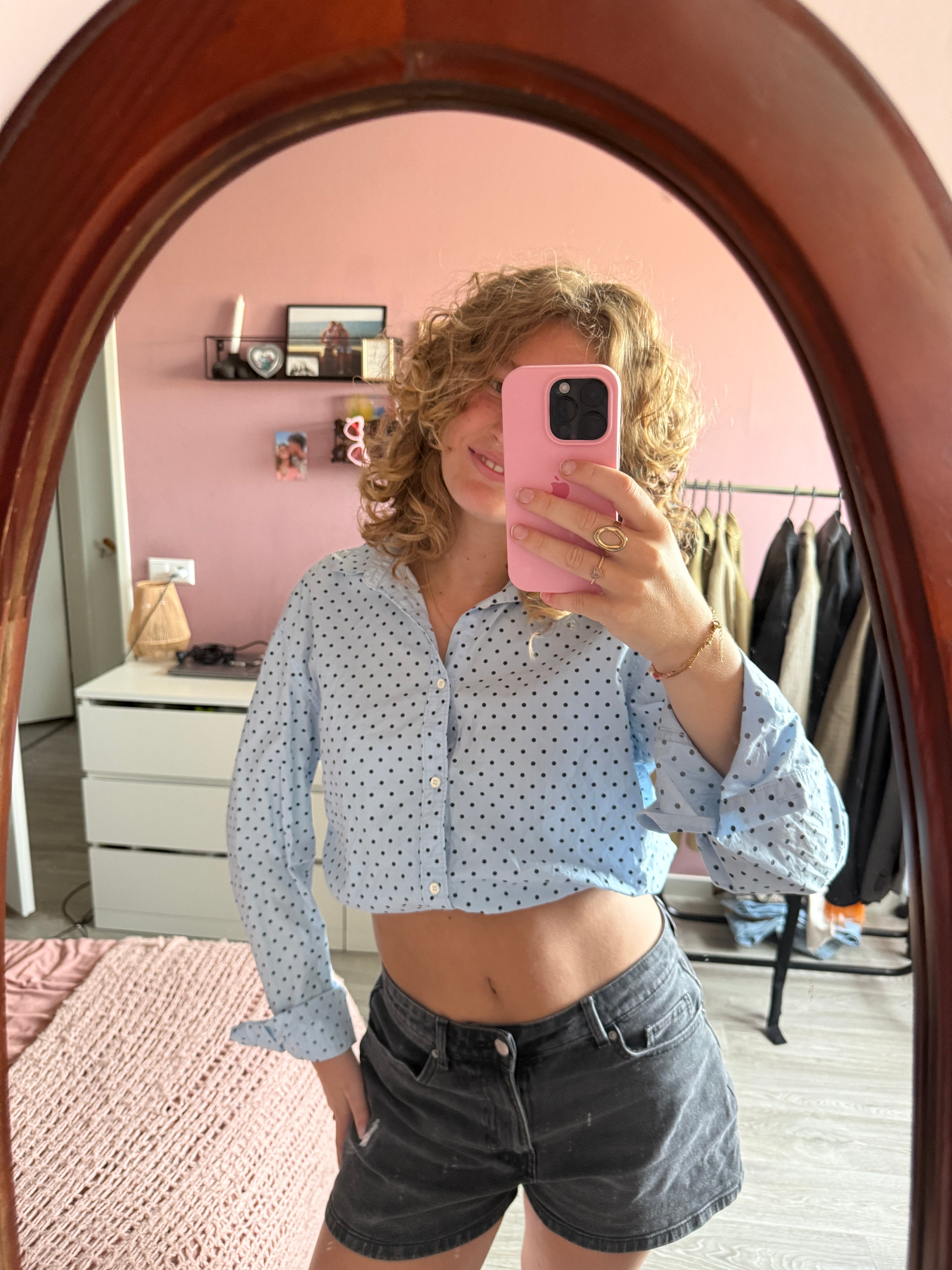 Stippel blouse met elastiek