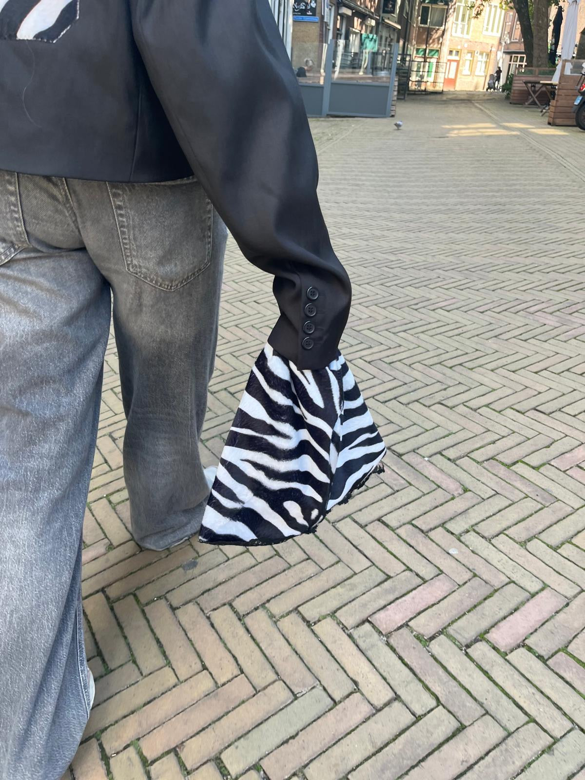Zebra tas met kant